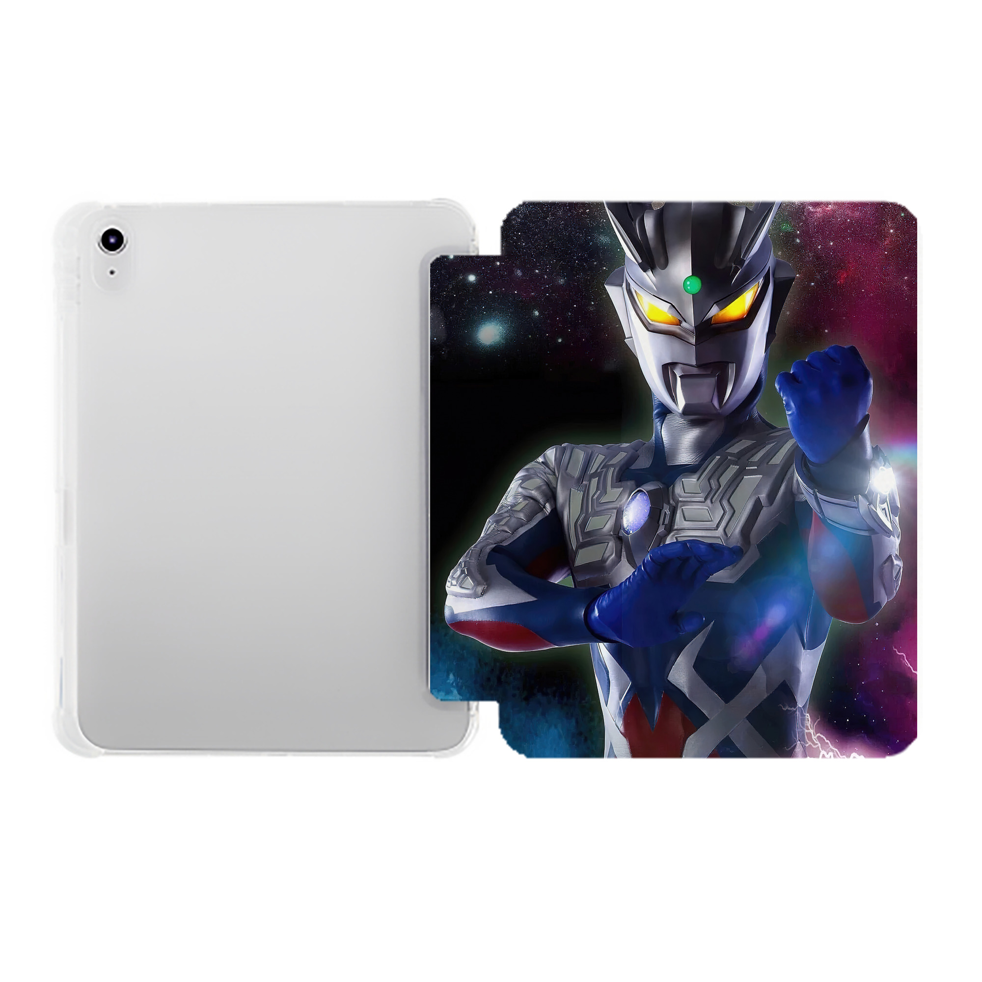 （画像用） ウルトラマン Ultraman IPad ケース ペン収納付き 三つ折りスタンド PUレザー×シリコン 対応機種9.5/10.5/10.9インチ